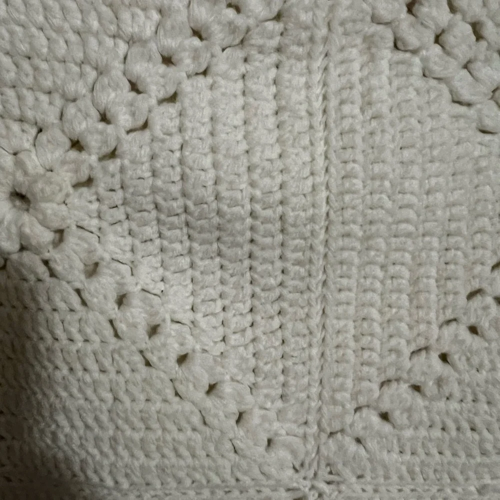 HANDMADE‎ Hand Crafted Crochet and Applique Bassinet Blanket Pad 27 L x 19 W